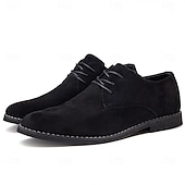 economico Semi-formale-scarpe oxford stringate in pelle scamosciata da uomo – design casual leggero per lavoro, ufficio e uso quotidiano