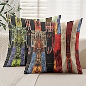ieftine Stil vintage-Husă decorativă vintage etnică pentru perne 1PC husă moale pătrată pentru perne de canapea husa pentru dormit living canapea fotoliu