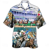 preiswerte Ozean-Druck-Herren Tropisch Fische Hemd Hawaiihemd Sommerhemd Aloha-Shirt Kurzarm Hemd Umlegekragen Tropisch Modisch Hawaiianisch Casual Hawaiianisch Festtage Weiß Gelb Schwarz / Braun S M L