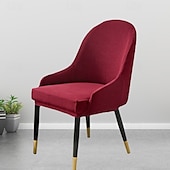 abordables Funda para silla de comedor-Funda de silla de comedor suave, funda de sillón con reposabrazos extraíble, resistente a la suciedad, con respaldo curvo, funda de silla de maquillaje o de ocio para revestir la habitación, el bar,