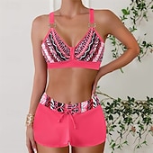 abordables Maillots une pièce et tankinis-Femme Tankini Maillot De Bain Deux Pièces Col en V Dos ouvert Maillots de Bain Maillots de Bain Noir Rose Claire Respirable Séchage rapide Poids Léger Sans Manches - Natation Surf Plage Eté Printemps