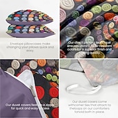 tanie 100% bawełna-3d kołdra artystyczny wzór zestaw poszewek zestaw poszewek na kołdrę miękki 3-częściowy luksusowy zestaw pościeli bawełnianej wystrój domu prezent król królowa poszwa na kołdrę