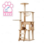 cheap Cat Trees-47.24 Inches Cat Tree/Cat Tree House and Towers for Large Cat/Cat Climbing Tree with Cat Condo/Cat Tree Scratching Post/Perches/Hammock, Multi-Level Large Cat Tree
