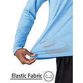 olcso alap pólók-Férfi Póló Napvédő pólók Hosszú ujj Terített nyak Nyár Tavasz &amp; Ősz Tömör szín Aktív Crewneck Szabadtéri Hétköznapi Sportruházat Stétszürke Haditengerészet Fekete Férfi felső póló