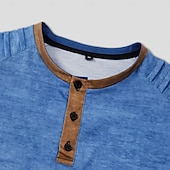 billiga Roliga ord-Papa Shirts Motorcykel Vintage Herr 3D Skjorta För Födelsedag | Brun Sommar Bomull | Henley Raglan Bokstav Grafiska Tryck Kläder Klädesplagg Utomhus Daily Kortärmad Patchwork Plisseringar Mode