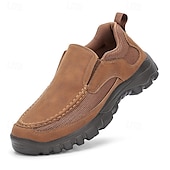 abordables Zapatos Casuales Slip-On-Men's Slip-On Suede Outdoor Shoes – Breathable Lightweight Design with Non-Slip Sole for Hiking, Travel and Casual Wear