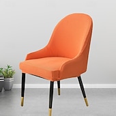 abordables Funda para silla de comedor-Funda de silla de comedor suave, funda de sillón con reposabrazos extraíble, resistente a la suciedad, con respaldo curvo, funda de silla de maquillaje o de ocio para revestir la habitación, el bar,
