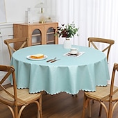 abordables Nappes-nappe ronde nappe en vinyle essuyable nappe de printemps toile cirée ferme pique-nique en plein air couverture de table en tissu pour salle à manger de mariage