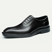 cheap Classic Dress Shoes-Men's Premium Cowhide Leather Oxford Shoes - Formal Business Dress Footwear with Hand-Stitched Detailing, Ideal for Weddings, Office and Formal Events