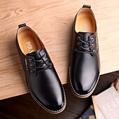 economico Semi-formale-scarpe casual da uomo in similpelle marrone con lacci – design leggero suola antiscivolo, perfette per l&#039;uso quotidiano, ufficio e occasioni semi-formali