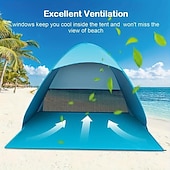 cheap Tents-Automatic Instant Up Beach Tent Lightweight Outdoor Beach Shade Sun Shelter with Carry Bag