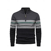 billiga Herrgolfkläder-Herr Tröja Vit Mörk marin Marinblå Långärmad Överdelar Golfkläder Kläder Outfits Bär kläder