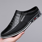 abordables Sabots et mules-Homme Sabots et mules Cuir PU Confortable Antidérapantes Mocassins Noir Bleu Marron