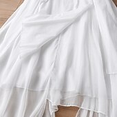 ieftine Rochii Albe din Dantela-Pentru femei Rochie Lunga Rochie Maxi Rochie casual Rochie de vară Rochie cami Stilat Casual Vacanță Zilnic Dată Fit regulat Simplu Fără manșon Stil Nautic Alb Vară