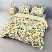 economico 100% cotone-Copripiumino in cotone 100% set copripiumino con motivo floreale morbido set di biancheria da letto di lusso in 3 pezzi regalo per la casa re regina completo