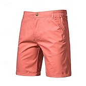 cheap Men&#039;s Elite Shorts-Men&#039;s Cargo Pants Buttons Pocket Solid Color Breathable Outdoor Short Outdoor Party Business Simple Classic Style Black White Micro-elastic