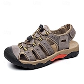 voordelige Buitensandalen-Heren outdoor wandelsandalen - ademend gesloten teenontwerp, verstelbare vetersluitingen, antislipzool, comfortabele zomerschoenen voor trekking en kamperen