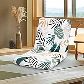 billige Spisestoltrekk-stretch foldegulv gaming stoltrekk uten stol, trykt justerbar gulv stol slipcover gulv lazy stoltrekk meditasjon lounge stol beskytter trekk