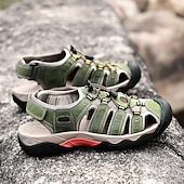 voordelige Buitensandalen-Heren outdoor wandelsandalen - ademend gesloten teenontwerp, verstelbare vetersluitingen, antislipzool, comfortabele zomerschoenen voor trekking en kamperen