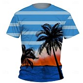 billiga Pojkens 3D Vision &amp; Geometri-Pojkar 3D Grafisk Kokosnötsträd T-shirt Kortärmad Sommar Vår Mode Grundläggande Barn 4-12 år Rund hals Utomhus Ledigt Dagligen Normal