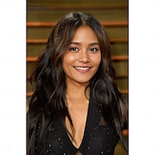 abordables Perruques de célébrités-perruques inspirées de regina hall perruque synthétique perruque asymétrique ondulée longue cheveux synthétiques brun foncé design à la mode pour femmes brun naturel doux