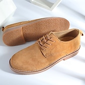 abordables Semi-formel-chaussures à lacets en daim marron clair pour hommes – chaussures décontractées confortables pour un usage quotidien et des occasions décontractées élégantes