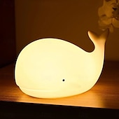 economico Lucine notturne per bambini e neonati-Luce notturna a forma di balena in silicone morbido - lampada da notte per bambini ricaricabile tramite USB, regalo perfetto per bambini e amici