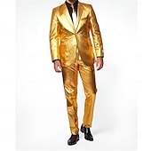 economico Outfit-Metallico Disco Anni &#039;80 Pantaloni Abiti Completi &amp; Blazer Disco Per uomo Costume di Carnevale Natale Carnevale martedì grasso Festa / Sera Parata dell&#039;Orgoglio Mese dell&#039;orgoglio Adulti Costume