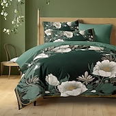 abordables conception exclusive-Ensemble de housse de couette 100% coton peinture à l&#039;huile vintage style fleurs ensemble de lit double ensemble de 2 pièces ensemble de 3 pièces léger doux en peluche courte ensemble de literie