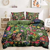 economico 100% cotone-set copripiumino con animali della foresta - include copripiumino e federe - design ispirato alla natura con creature del bosco - tessuto morbido e confortevole - perfetto per l&#039;arredamento accogliente della camera da letto