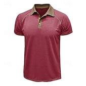 cheap Men&#039;s Classic Polo-Men&#039;s Polo Business Polo Business Casual Lapel Classic Short Sleeve Color Block Embroidered Buttons Summer Spring &amp;  Fall Lake blue Retro Red Dark Gray Black Navy Blue Khaki Polo