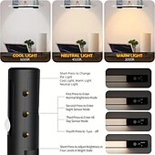 baratos luz do armário-sensor de movimento multifuncional sob a luz do armário - lâmpada noturna recarregável USB regulável de três cores com montagem magnética para iluminação de cozinha, escritório e guarda-roupa