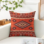 abordables Style Vintage-Housse de coussin décoratif vintage sud-ouest 1PC coussin carré en doux pour canapé housse de coussin pour chambre salon chaise