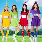 olcso Női jelmezek-Idegen jelmez Teletubbies Farsangi jelmez Ruhák Fejpánt Gyermek Felnőttek Női Vicces jelmez Teljesítmény Parti Farsang Mardi Gras Könnyű farsangi jelmez