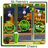 cheap Decorative Lights-St. Patrick&#039;s Day Decorative Window Light - Battery Powered Suction Cup Hanging Light for Irish Festival Decoration 1pc