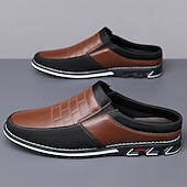 abordables Sabots et mules-Homme Sabots et mules Cuir PU Confortable Antidérapantes Mocassins Noir Bleu Marron
