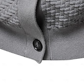 billige Herre Elite Hettegensere &amp; Sweatshirts-Herre Cardigan Genser Kofte Riflet Strikke Vanlige topper Knepp opp Knapp ned Helfarge V-hals Strikketøy Mote Arbeid Avslappet Klær Vår &amp; Vinter Navyblå Beige S M L