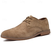 economico Semi-formale-scarpe oxford stringate in pelle scamosciata da uomo – design casual leggero per lavoro, ufficio e uso quotidiano