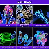 cheap Flashlights-51 LED UV Flashlight - 395nm Black Light for Dog Urine, Pet Stains &amp; Bed Bug Detection (Batteries Not Included)