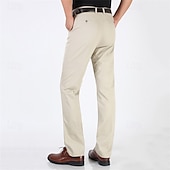 abordables Delgado-Hombre Graduación pantalones de traje Pantalones Chinos Botones Bolsillo Plano Comodidad Formal Fiesta Trabajo Moda Estilo clásico Dunkelkaki Caqui Claro Microelástico