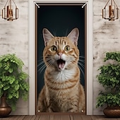 cheap Door Covers-Cute Cats Door Decorations Door Covers Animal Hide and Seek Door Tapestry Door Curtain Decoration Backdrop Indoor/Outdoor Door Banner for Front Door Farmhouse Peekaboo
