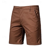 cheap Men&#039;s Elite Shorts-Men&#039;s Cargo Pants Buttons Pocket Solid Color Breathable Outdoor Short Outdoor Party Business Simple Classic Style Black White Micro-elastic
