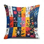 baratos Estilo Vintage-Capa de Almofadas Decorativas Floral 1PC Capa quadrada macia para Sofá Quarto Sala de Estar