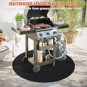 cheap Camp Kitchen-Fire Pit Mat for Solo Stove Bonfire, Double-Sided Fireproof Under Grill Mat Deck Patio Protector Mat, Round Fire Pit BBQ Mat for Solo Stove Accessories, Easy to Clean, Reusable