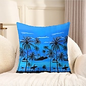 cheap Throw Pillows &amp; Covers-Summer Vibe Decorative Toss Pillows Cover 1PC Palm Trees Soft Square Couch Cushion Case Pillowcase for Bedroom Livingroom Sofa Chair