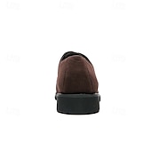abordables Formal-Zapatos oxford de gamuza marrón para hombre: zapatos de vestir clásicos con cordones para ocasiones formales y de negocios, calzado cómodo y elegante