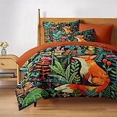 economico 100% cotone-set copripiumino con animali della foresta - include copripiumino e federe - design ispirato alla natura con creature del bosco - tessuto morbido e confortevole - perfetto per l&#039;arredamento accogliente della camera da letto