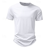 cheap Cotton Linen T-shirts-100% Cotton Men&#039;s T Shirt Tee Top Plain Crew Neck Vacation Street Short Sleeves Classic Style Clothing Apparel Fashion Designer Basic