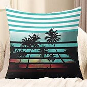 cheap Throw Pillows &amp; Covers-Summer Vibe Decorative Toss Pillows Cover 1PC Palm Trees Soft Square Couch Cushion Case Pillowcase for Bedroom Livingroom Sofa Chair