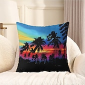 cheap Throw Pillows &amp; Covers-Summer Vibe Decorative Toss Pillows Cover 1PC Palm Trees Soft Square Couch Cushion Case Pillowcase for Bedroom Livingroom Sofa Chair